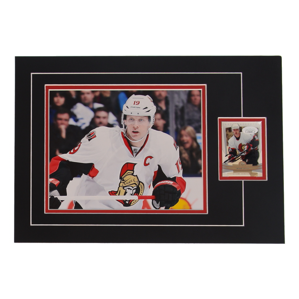 Jason Spezza Signed 12x17 Custom Matted Sports Card Display with Photo (JSA) at PristineAuction.com Jason Spezza Signed 12x17 Custom Matted Sports Card Display with Photo (JSA) at PristineAuction.com