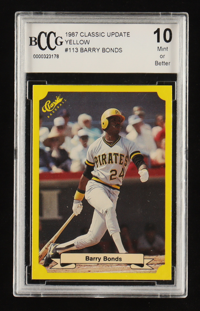 Barry Bonds 1987 Classic Update Yellow #113 RC (BCCG 10) at PristineAuction.com Barry Bonds 1987 Classic Update Yellow #113 RC (BCCG 10) at PristineAuction.com