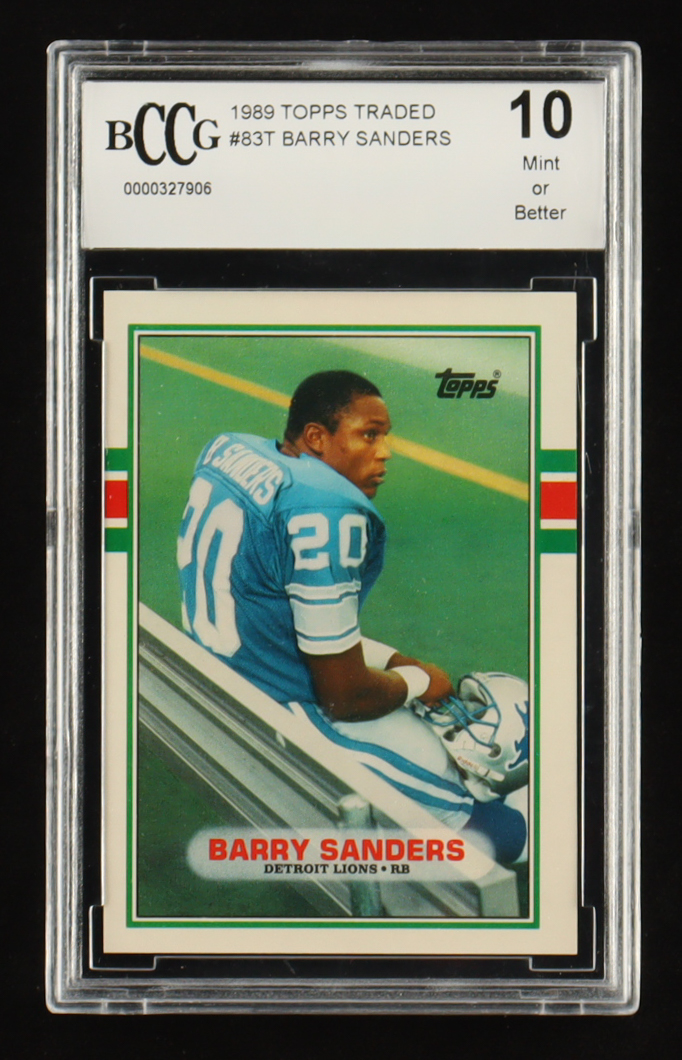 Barry Sanders 1989 Topps Traded #83T RC (BCCG 10) at PristineAuction.com Barry Sanders 1989 Topps Traded #83T RC (BCCG 10) at PristineAuction.com