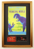 Disneyland "Primeval World" Custom Framed Poster Display with Vintage Disneyland Train Ride Vehicle and Souvenir Ride Postcard at PristineAuction.com