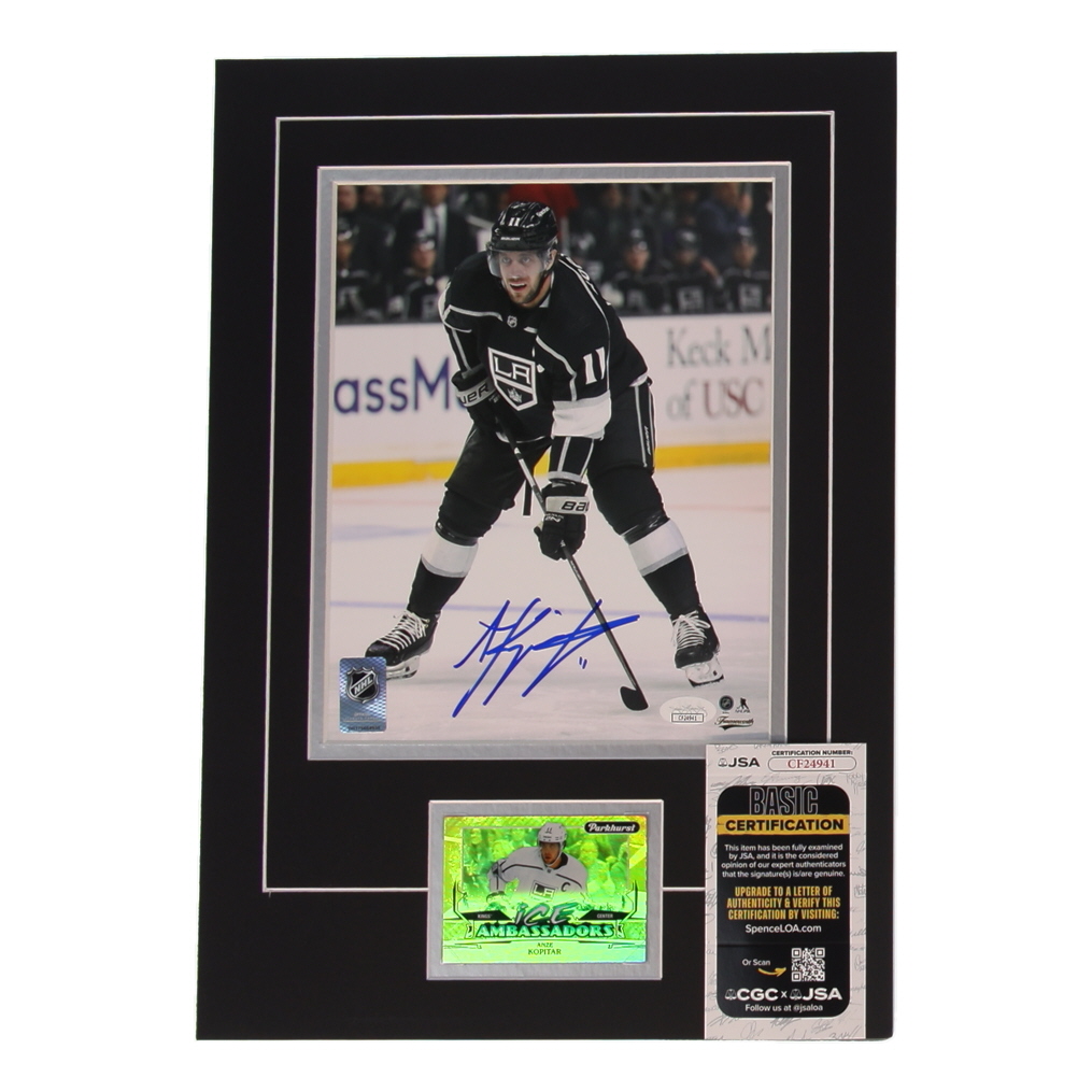 Anze Kopitar Signed 12x17 Custom Matted Photo Display with Trading Card (JSA) at PristineAuction.com Anze Kopitar Signed 12x17 Custom Matted Photo Display with Trading Card (JSA) at PristineAuction.com