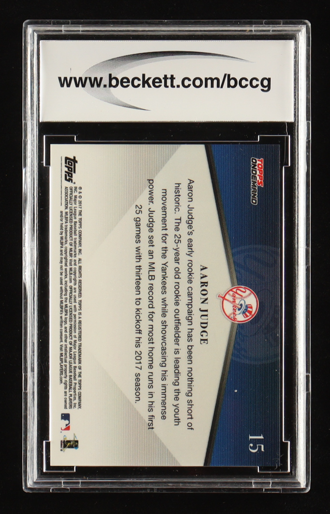 Aaron Judge 2017 Topps On Demand 600 Home Run Club #15 RC (BCCG 10) at PristineAuction.com Aaron Judge 2017 Topps On Demand 600 Home Run Club #15 RC (BCCG 10) at PristineAuction.com