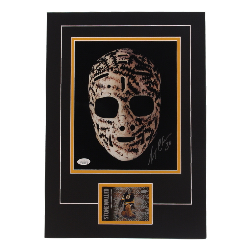 Gerry Cheevers Signed 12x17 Custom Matted Photo Display with Trading Card (JSA) at PristineAuction.com Gerry Cheevers Signed 12x17 Custom Matted Photo Display with Trading Card (JSA) at PristineAuction.com