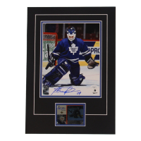 Felix Potvin Signed 12x17 Custom Matted Photo Display with Sports Card (JSA) at PristineAuction.com