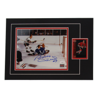 Bobby Hull Signed 12x17 Custom Matted Photo Display with Sports Card (JSA) at PristineAuction.com