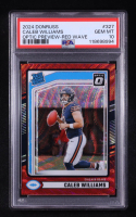 Caleb Williams 2024 Donruss Optic Rated Rookies Preview Red Wave #327 RC (PSA 10) at PristineAuction.com
