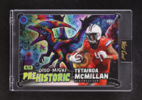 Tetairoa McMillan 2024 Wild Card Alumination Dino-Might Pre-Historic Pterodactyl Blue Rainbow Foil #PHPTE3-TM #5/5 RC at PristineAuction.com