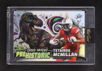 Tetairoa McMillan 2024 Wild Card Alumination Dino-Might Pre-Historic Tyrannosaurus Rex Green Rainbow Foil #PHTRX2-TM #09/18 RC at PristineAuction.com