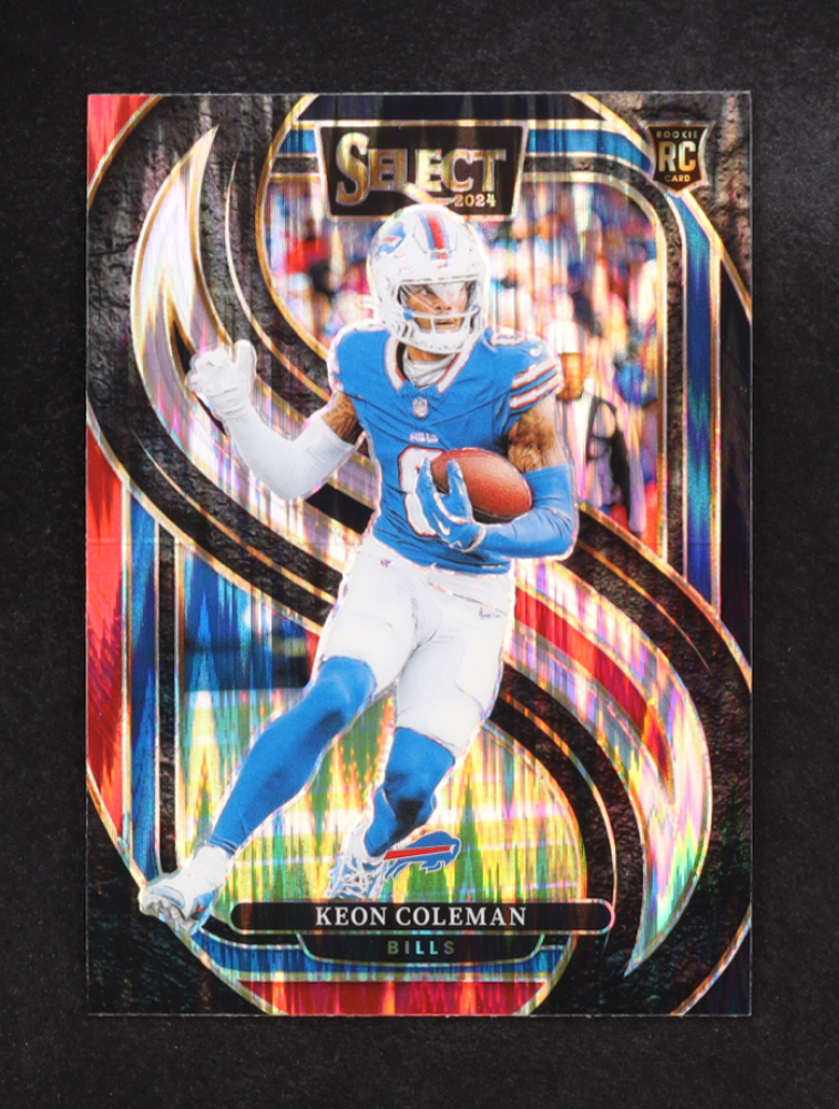 Keon Coleman 2024 Select Prizm Black and Red Shock #153 RC