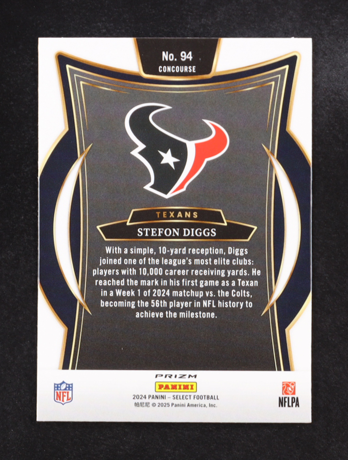 Stefon Diggs 2024 Select Prizm Red and Blue Shock #94 at PristineAuction.com Stefon Diggs 2024 Select Prizm Red and Blue Shock #94 at PristineAuction.com