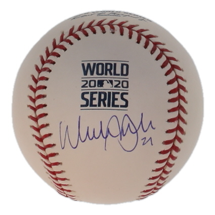 Walker Buehler Signed OML 2020 World Series Logo Baseball (Beckett) at PristineAuction.com Walker Buehler Signed OML 2020 World Series Logo Baseball (Beckett) at PristineAuction.com