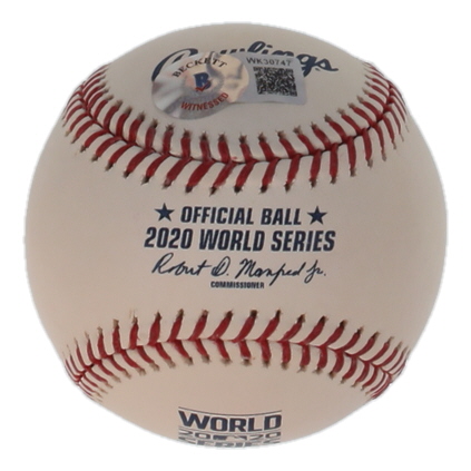 Walker Buehler Signed OML 2020 World Series Logo Baseball (Beckett) at PristineAuction.com Walker Buehler Signed OML 2020 World Series Logo Baseball (Beckett) at PristineAuction.com