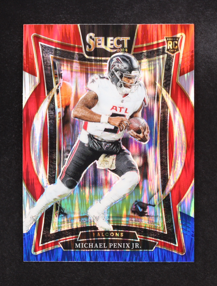 Michael Penix Jr. 2024 Select Prizm Red and Blue Shock #80 RC at PristineAuction.com Michael Penix Jr. 2024 Select Prizm Red and Blue Shock #80 RC at PristineAuction.com