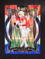 Drake Maye 2024 Select Prizm Red and Blue Shock #27 RC at PristineAuction.com