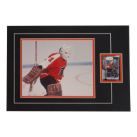Bernie Parent Signed 12x17 Custom Matted Sports Card Display with Photo (JSA) at PristineAuction.com