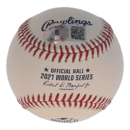 Dansby Swanson Signed OML 2021 World Series Logo Baseball (Beckett) at PristineAuction.com Dansby Swanson Signed OML 2021 World Series Logo Baseball (Beckett) at PristineAuction.com