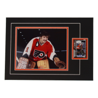 Bernie Parent Signed 12x17 Custom Matted Sports Card Display with Photo (JSA) at PristineAuction.com