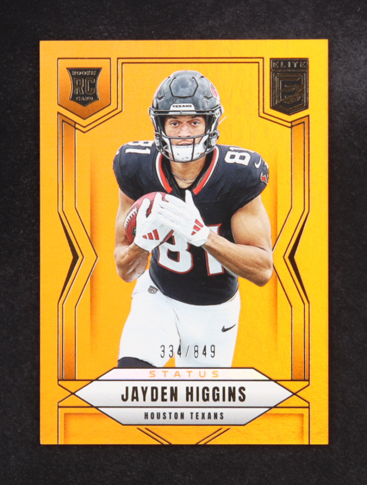 Jayden Higgins 2025 Elite Status Metallic Orange #134 #334/849 RC