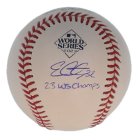 Evan Carter Signed OML 2023 World Series Logo Baseball Inscribed "23 WS Champs" (Beckett) at PristineAuction.com