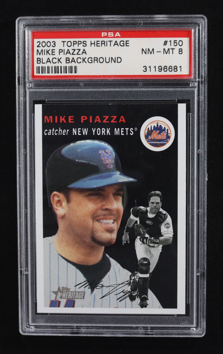 Mike Piazza 2003 Topps Heritage #150B Black SP (PSA 8) at PristineAuction.com Mike Piazza 2003 Topps Heritage #150B Black SP (PSA 8) at PristineAuction.com