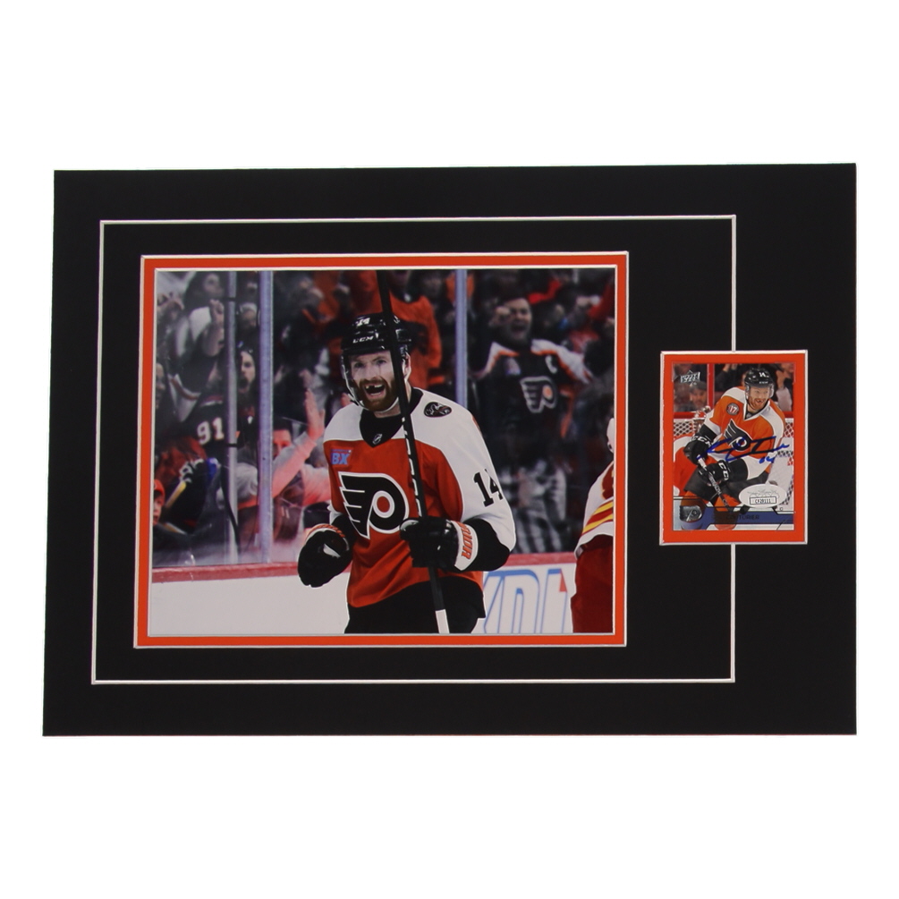 Sean Couturier Signed 12x17 Custom Matted Sports Card Display with Photo (JSA) at PristineAuction.com Sean Couturier Signed 12x17 Custom Matted Sports Card Display with Photo (JSA) at PristineAuction.com