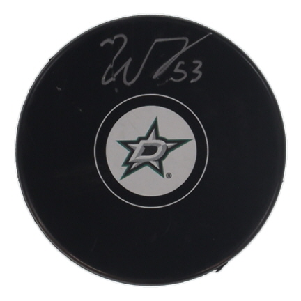Wyatt Johnston Signed Stars Logo Hockey Puck (Beckett) at PristineAuction.com Wyatt Johnston Signed Stars Logo Hockey Puck (Beckett) at PristineAuction.com