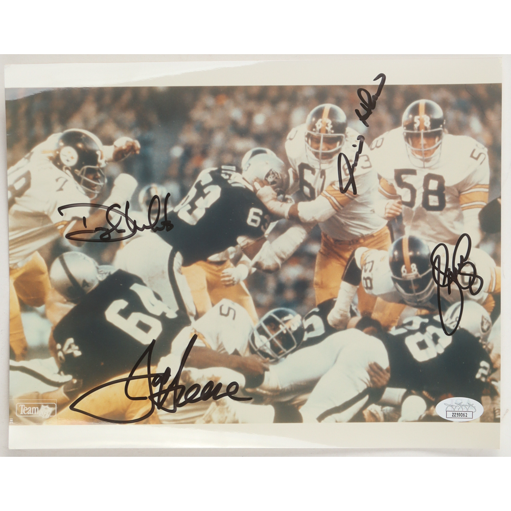 "The Steel Curtain" Steelers 8x10 Photo Signed by  "Mean" Joe Greene, L.C. Greenwood, Dwight White & Ernie Holmes (JSA) at PristineAuction.com