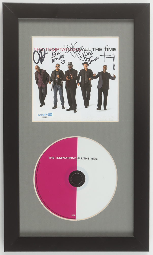 The Temptations Custom Framed "All The Time" CD Insert Display With Disc Signed by (5) with Larry Braggs, Otis Williams, Ron Tyson, Terry Weeks (ACOA) at PristineAuction.com The Temptations Custom Framed "All The Time" CD Insert Display With Disc Signed by (5) with Larry Braggs, Otis Williams, Ron Tyson, Terry Weeks (ACOA) at PristineAuction.com