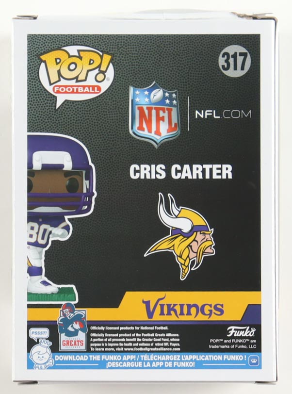 Cris Carter Signed Vikings #317 Funko Pop! Vinyl Figure (Schwartz) at PristineAuction.com Cris Carter Signed Vikings #317 Funko Pop! Vinyl Figure (Schwartz) at PristineAuction.com