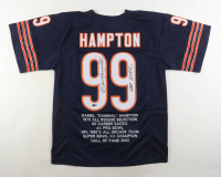 Dan Hampton Signed Career Highlight Stat Jersey Inscribed "HOF 2002" (JSA) at PristineAuction.com