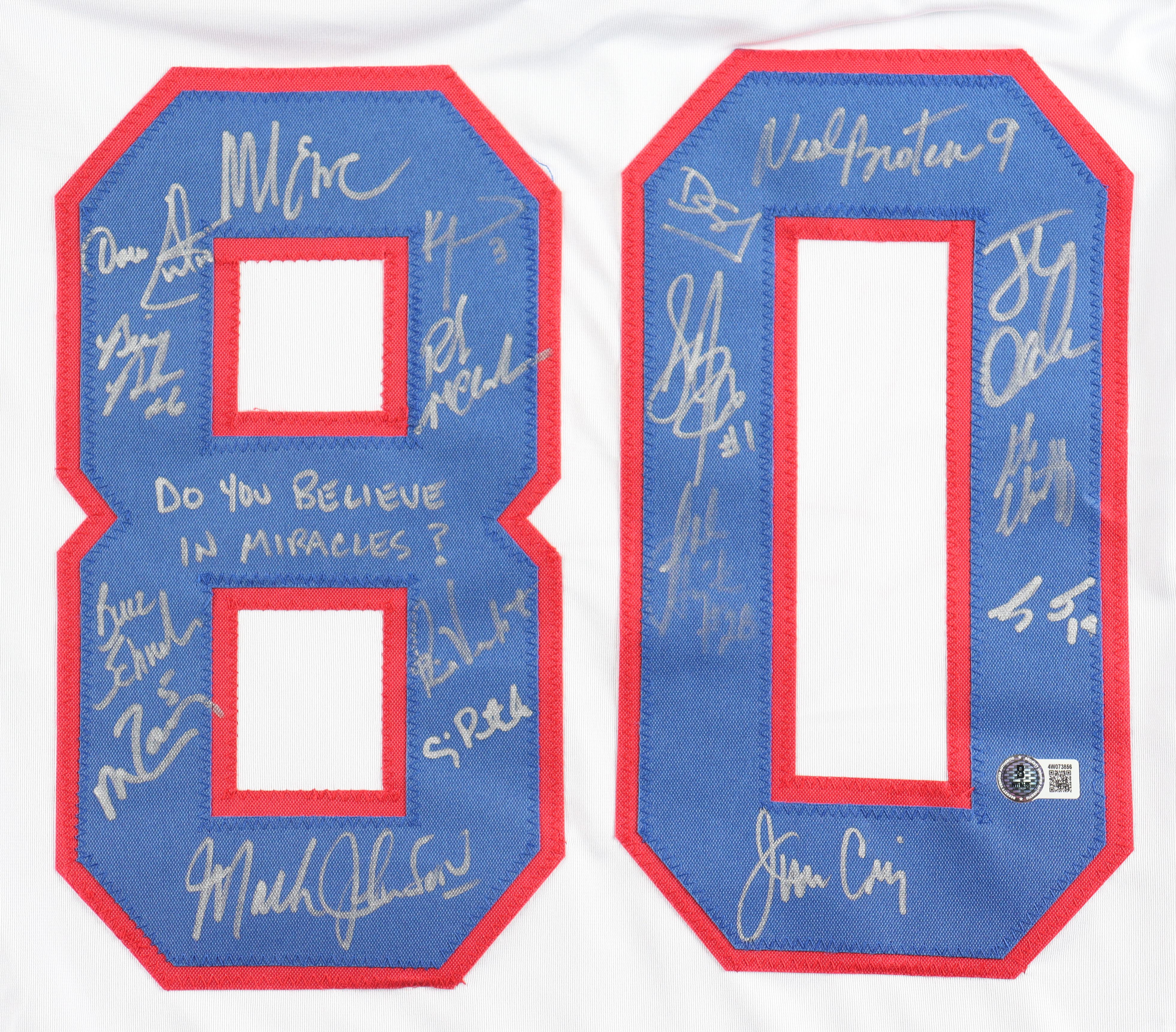 1980 Team USA | "Miracle on Ice" | Jersey Signed by (18) with Mike Eruzione, Jim Craig, Mark Johnson, Neal Broten (Beckett) at PristineAuction.com 1980 Team USA | "Miracle on Ice" | Jersey Signed by (18) with Mike Eruzione, Jim Craig, Mark Johnson, Neal Broten (Beckett) at PristineAuction.com