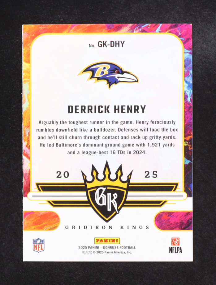 Derrick Henry 2025 Donruss Gridiron Kings #14 at PristineAuction.com Derrick Henry 2025 Donruss Gridiron Kings #14 at PristineAuction.com