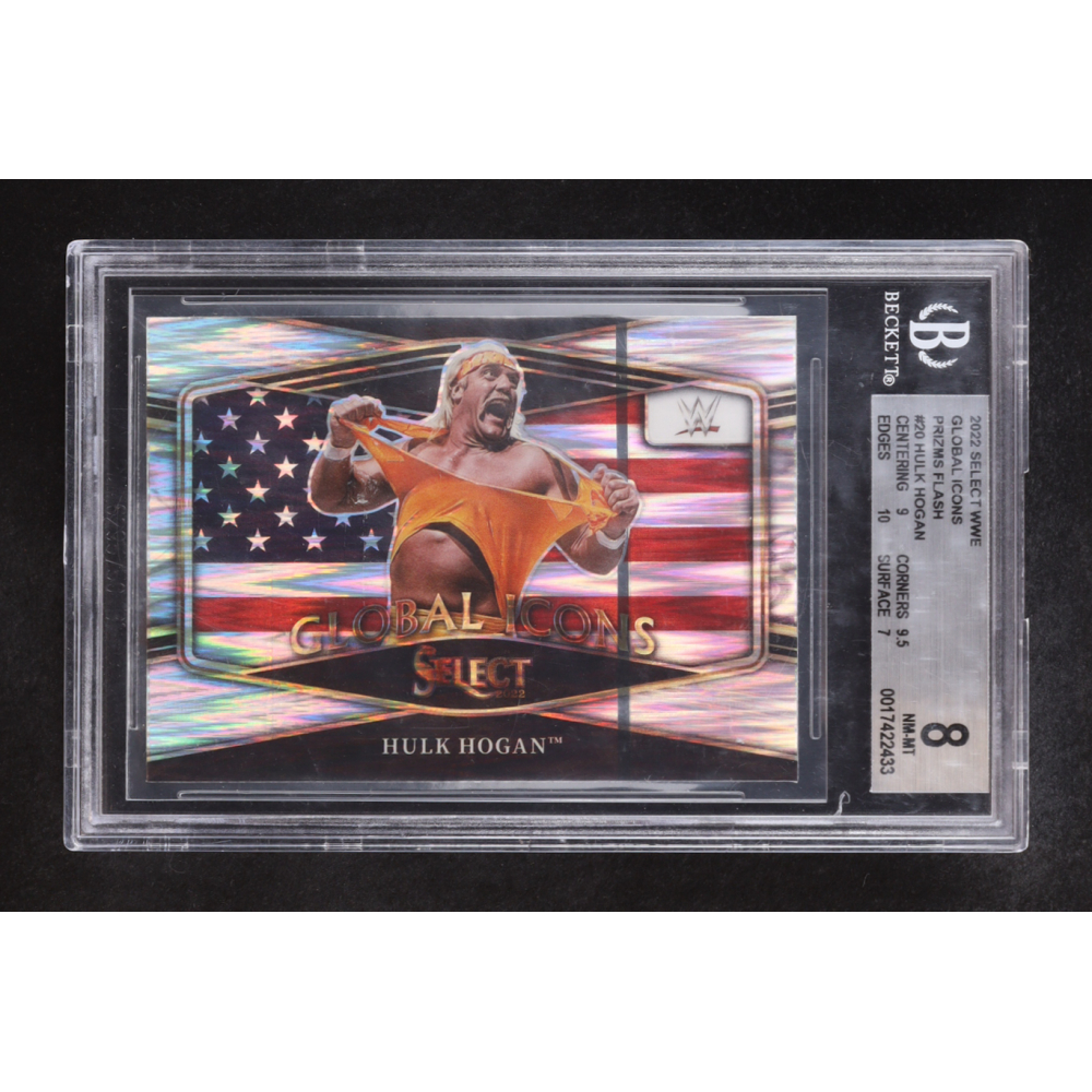 Hulk Hogan 2022 Panini Select WWE Global Icons Flash Prizm #20 (BGS 8) at PristineAuction.com