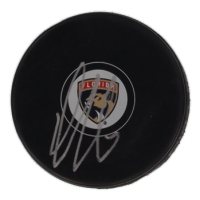Aleksander Barkov Signed Panthers Logo Hockey Puck (Beckett) at PristineAuction.com