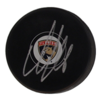Aleksander Barkov Signed Panthers Logo Hockey Puck (Beckett) at PristineAuction.com