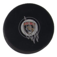 Aleksander Barkov Signed Panthers Logo Hockey Puck (Beckett) at PristineAuction.com