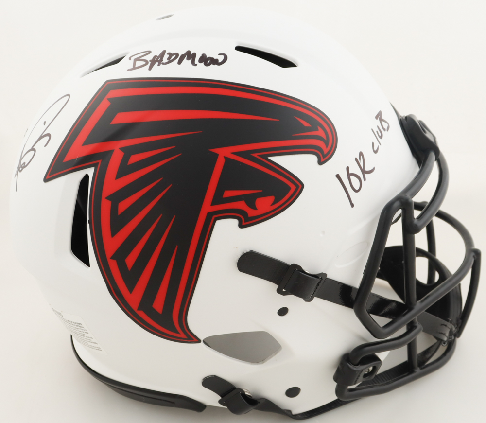 Andre Rison Signed Falcons Full-Size Authentic On-Field Lunar Eclipse Alternate Speed Helmet Inscribed "10K Club" & "Bad Moon" (JSA) at PristineAuction.com Andre Rison Signed Falcons Full-Size Authentic On-Field Lunar Eclipse Alternate Speed Helmet Inscribed "10K Club" & "Bad Moon" (JSA) at PristineAuction.com