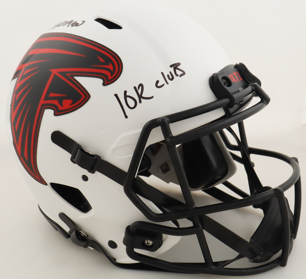 Andre Rison Signed Falcons Full-Size Authentic On-Field Lunar Eclipse Alternate Speed Helmet Inscribed "10K Club" & "Bad Moon" (JSA) at PristineAuction.com Andre Rison Signed Falcons Full-Size Authentic On-Field Lunar Eclipse Alternate Speed Helmet Inscribed "10K Club" & "Bad Moon" (JSA) at PristineAuction.com