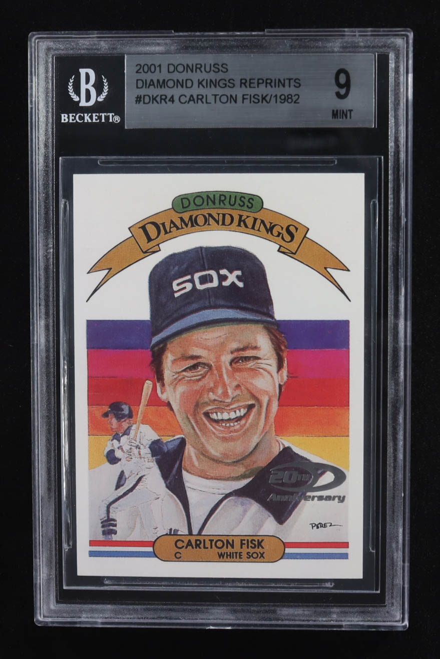 Carlton Fisk 2001 Donruss Diamond Kings Reprints #DKR4 #1221/1982 (BGS 9) at PristineAuction.com Carlton Fisk 2001 Donruss Diamond Kings Reprints #DKR4 #1221/1982 (BGS 9) at PristineAuction.com