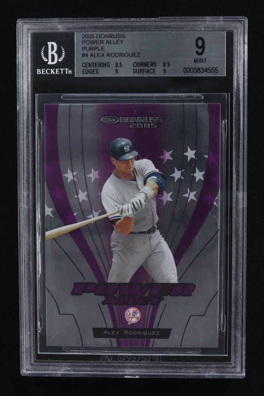 Alex Rodriguez 2005 Donruss Power Alley Purple #4 #002/250 (BGS 9) at PristineAuction.com Alex Rodriguez 2005 Donruss Power Alley Purple #4 #002/250 (BGS 9) at PristineAuction.com