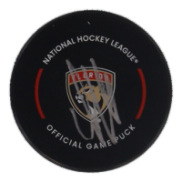 Aleksander Barkov Signed Panthers Logo Hockey Puck (Beckett) at PristineAuction.com