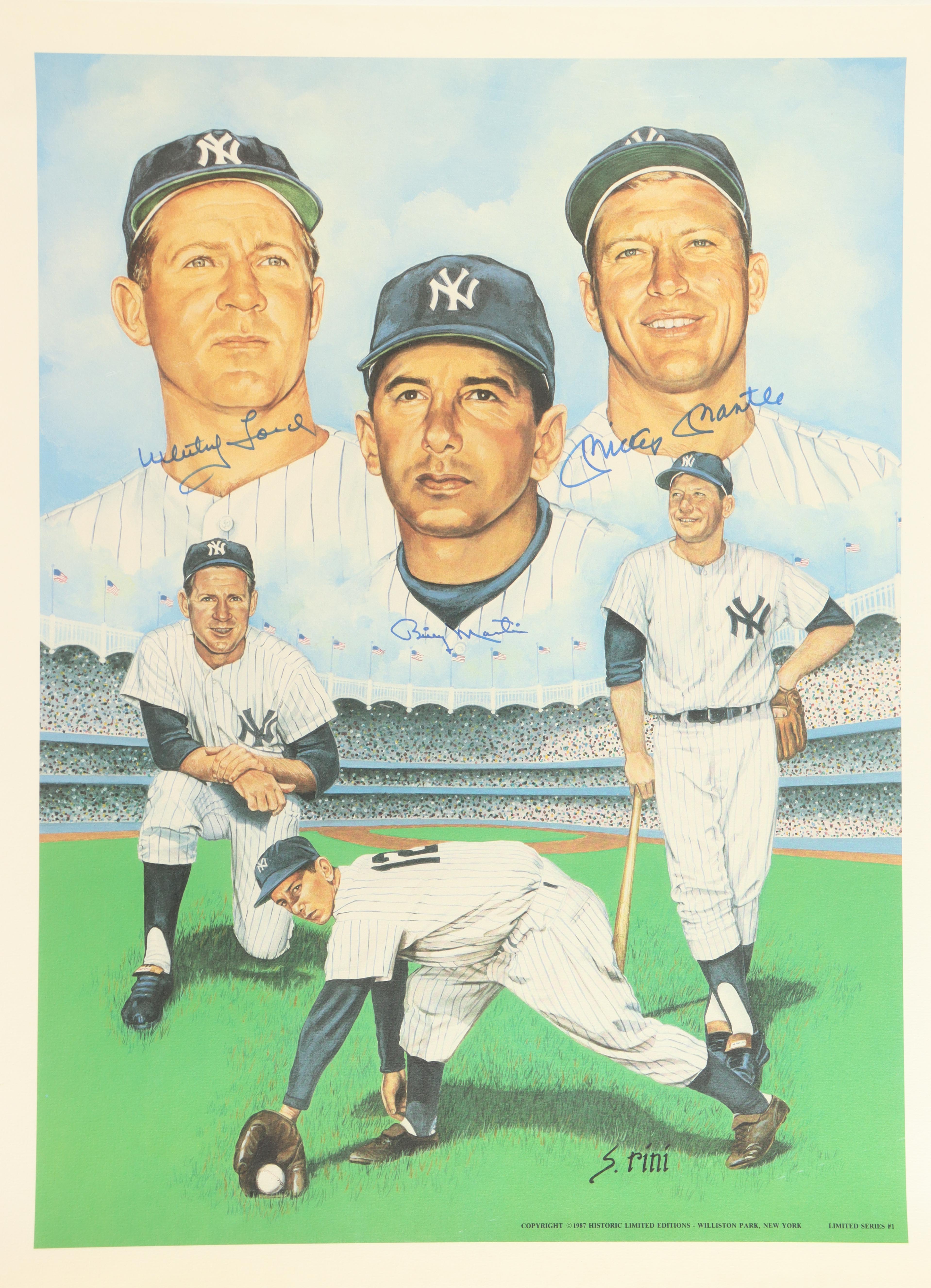 Mickey Mantle, Whitey Ford & Billy Martin Signed Yankees 19x25 Lithograph (JSA) at PristineAuction.com Mickey Mantle, Whitey Ford & Billy Martin Signed Yankees 19x25 Lithograph (JSA) at PristineAuction.com