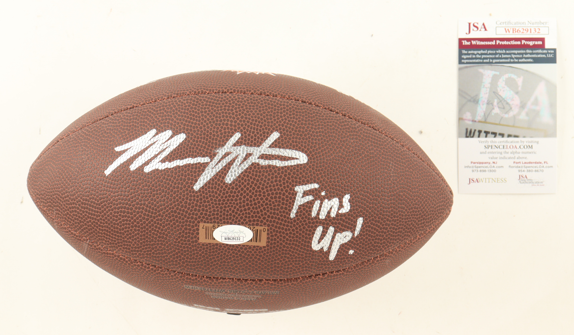 Malik Washington Signed Dolphins Logo Football Inscribed "Fins Up!" (JSA) at PristineAuction.com Malik Washington Signed Dolphins Logo Football Inscribed "Fins Up!" (JSA) at PristineAuction.com