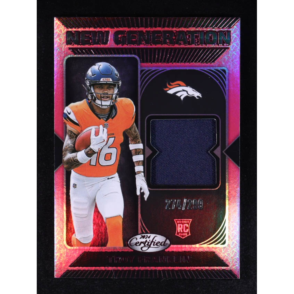Troy Franklin 2024 Certified New Generation Jerseys Mirror Pink #12 #274/299 RC at PristineAuction.com