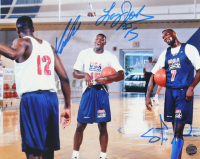 Shawn Kemp, Dominique Wilkins & Larry Johnson Signed Team USA 8x10 Photo (AWM) at PristineAuction.com