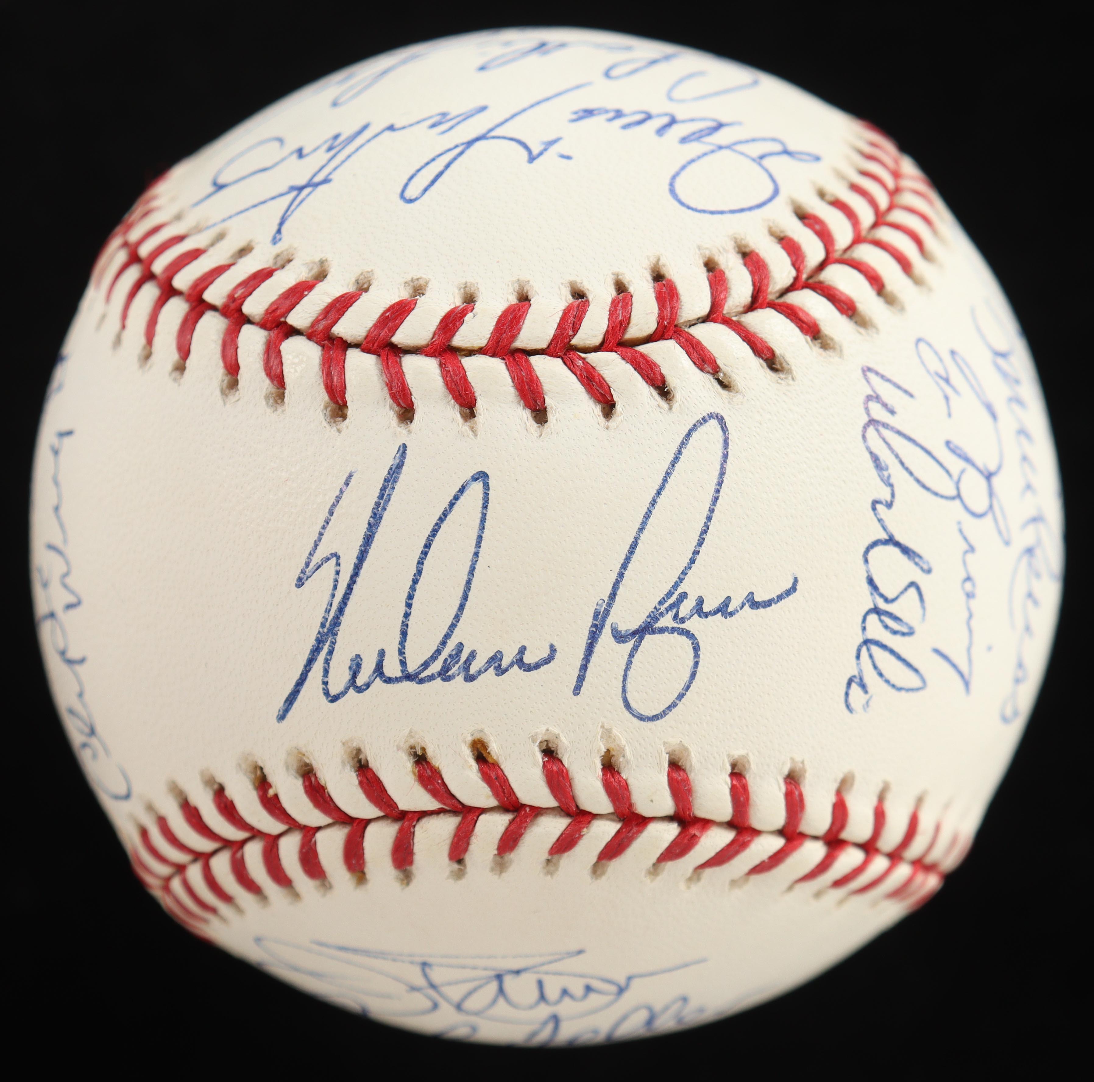 Nolan Ryan, Bob Feller, Jim Palmer, Dave Cone | No Hitter Pitchers OML Baseball Signed By (21) (AIV) at PristineAuction.com Nolan Ryan, Bob Feller, Jim Palmer, Dave Cone | No Hitter Pitchers OML Baseball Signed By (21) (AIV) at PristineAuction.com