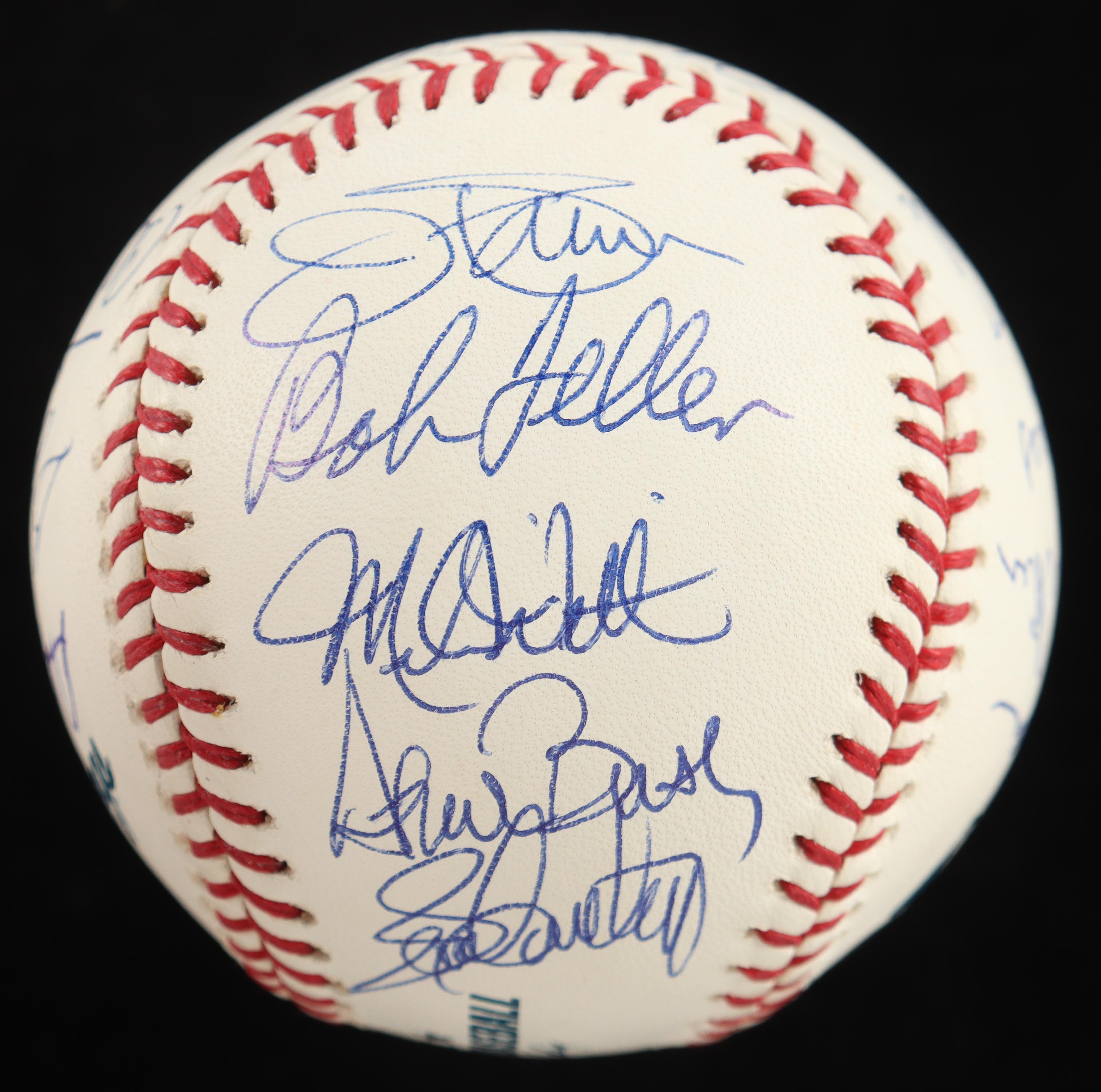 Nolan Ryan, Bob Feller, Jim Palmer, Dave Cone | No Hitter Pitchers OML Baseball Signed By (21) (AIV) at PristineAuction.com Nolan Ryan, Bob Feller, Jim Palmer, Dave Cone | No Hitter Pitchers OML Baseball Signed By (21) (AIV) at PristineAuction.com