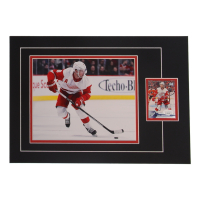 Justin Abdelkader Signed 12x17 Custom Matted Sports Card Display with Photo (JSA) at PristineAuction.com