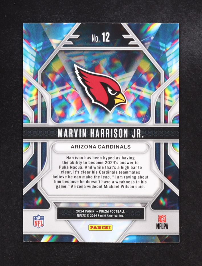 Marvin Harrison Jr. 2024 Panini Prizm Prizmatic #12 RC at PristineAuction.com Marvin Harrison Jr. 2024 Panini Prizm Prizmatic #12 RC at PristineAuction.com