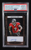 Michael Vick 2024 Leaf Metal Sports Heroes Autographs Acetate Bronze #BAMV1 #06/25 (PSA 8 | Autograph Graded 9) at PristineAuction.com